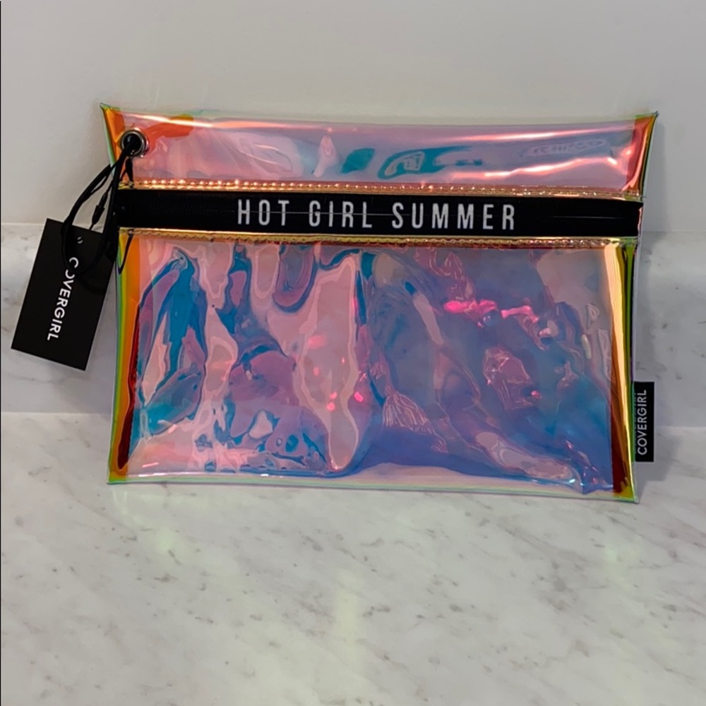 Iridescent cover girl super slim make up bag